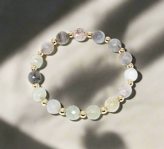 Aquamarine And Gold Filled Women's Bracelet.