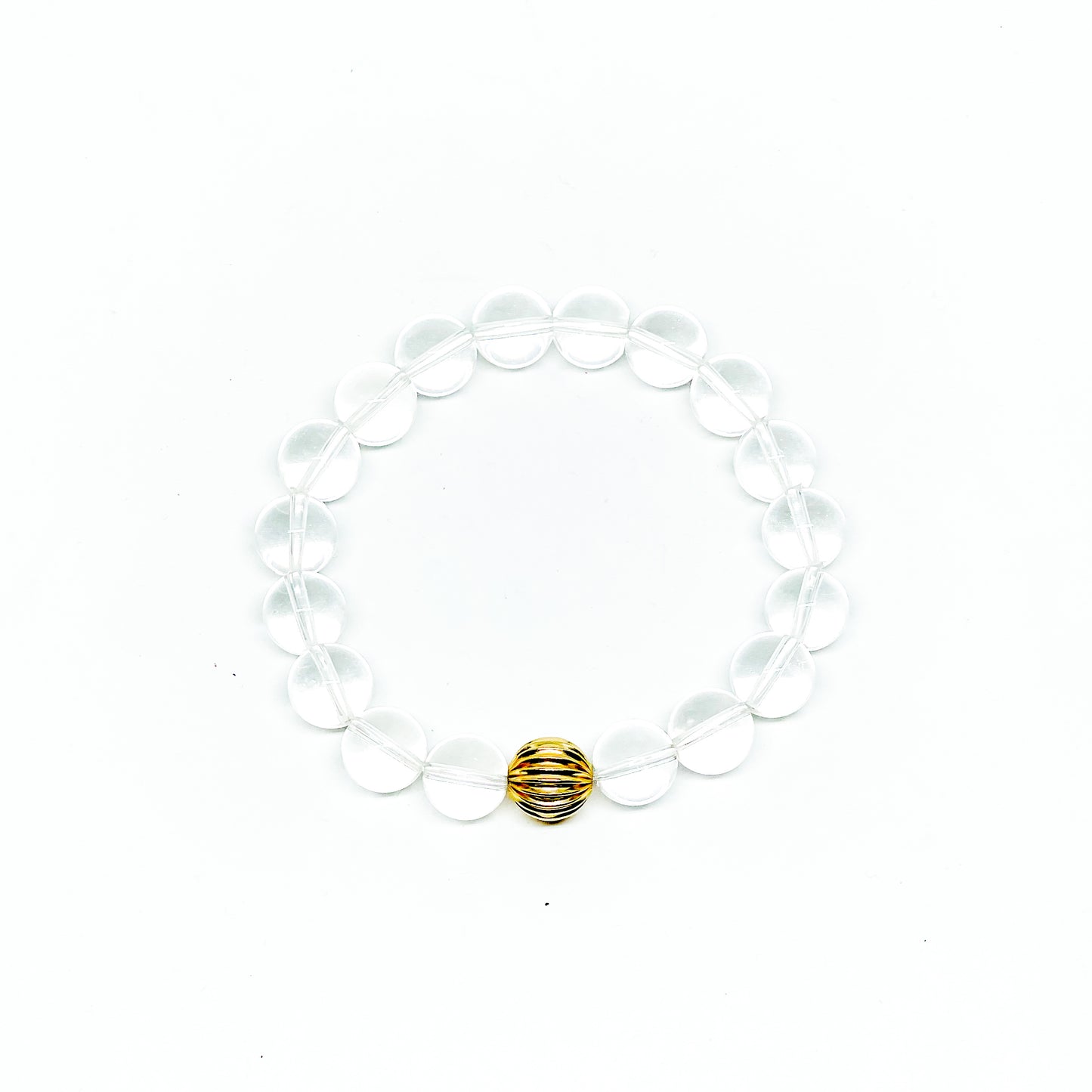 Crystal Clear Quartz And Gold Filled Women's Bracelet.