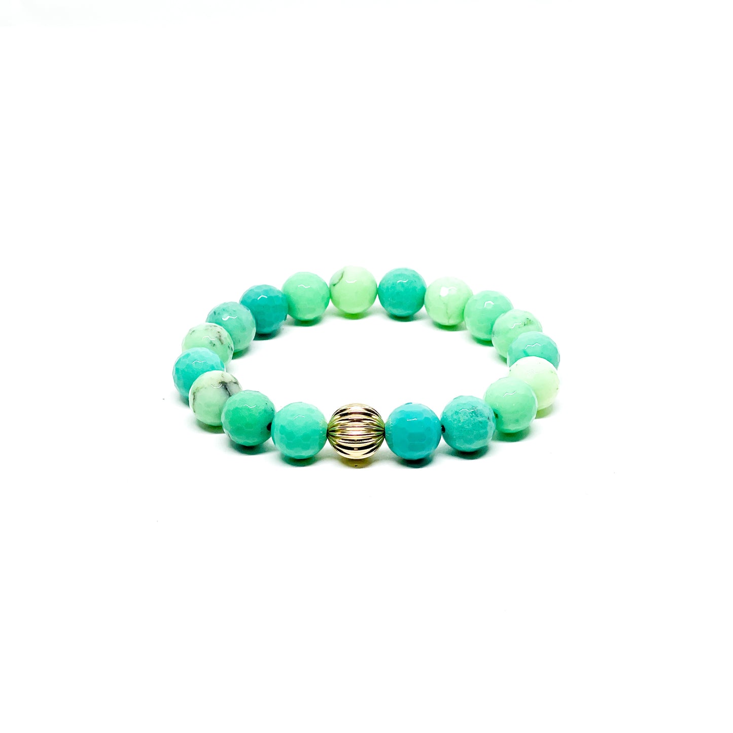 Chrysoprase And Gold Filled Women's Bracelet.