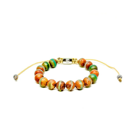 Tibetan Agate adjustable men’s bracelet.