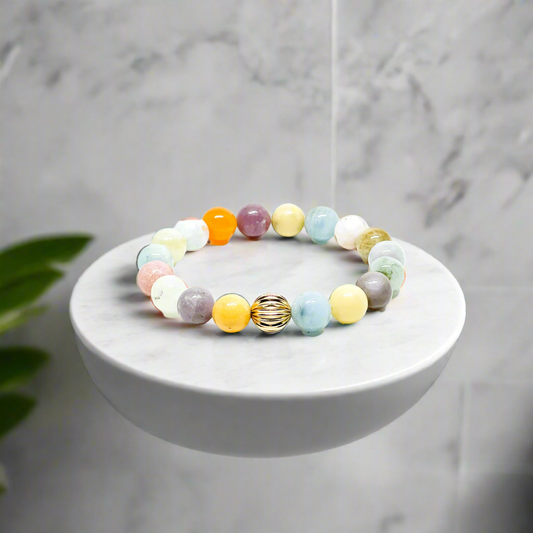 Mixed Gemstones With Gold Filled Women's Bracelet.