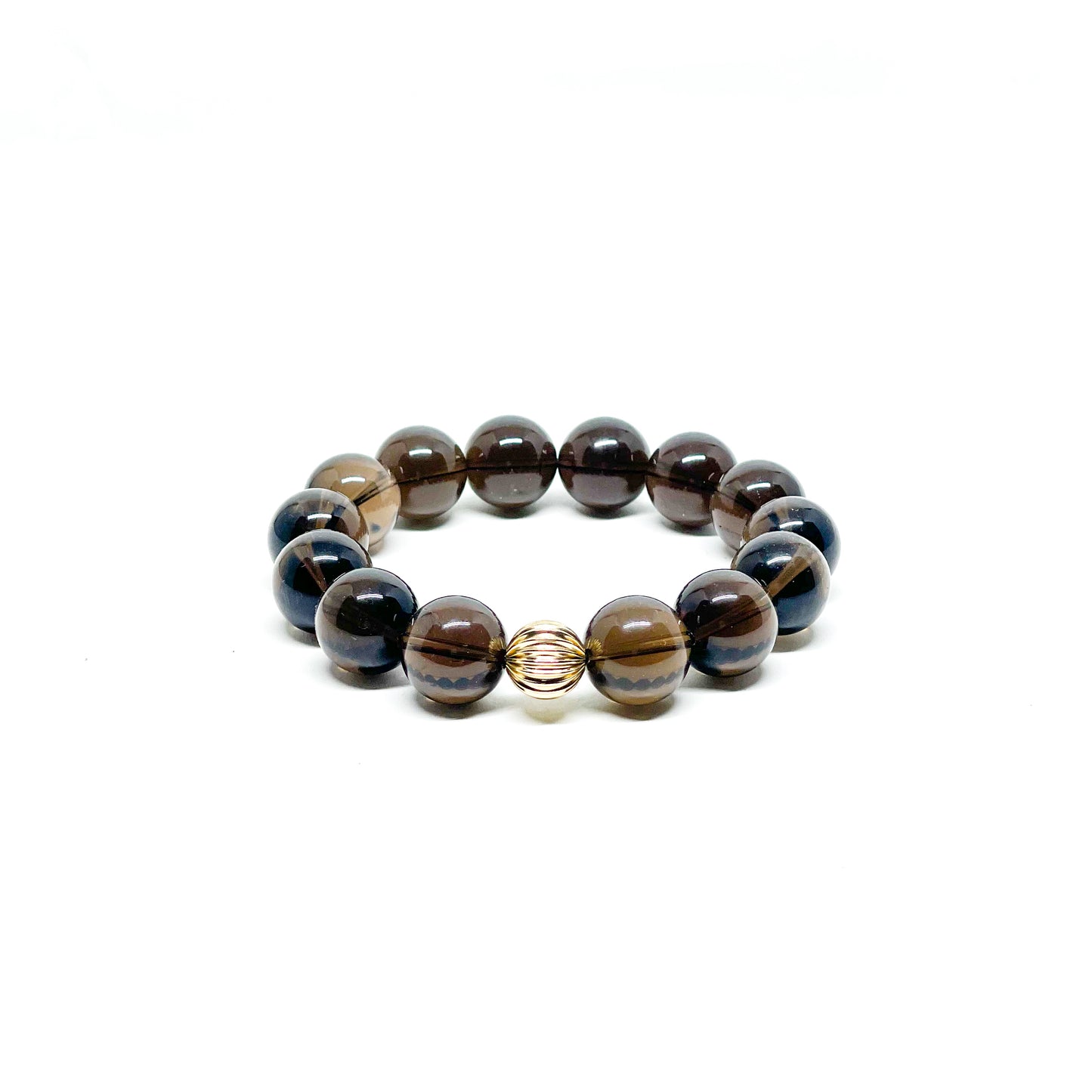 Smoky Quartz And Gold Filled Women's Bracelet.