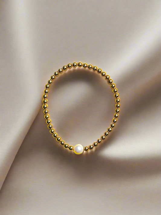 Pearl And Gold Filled Women's Bracelet.