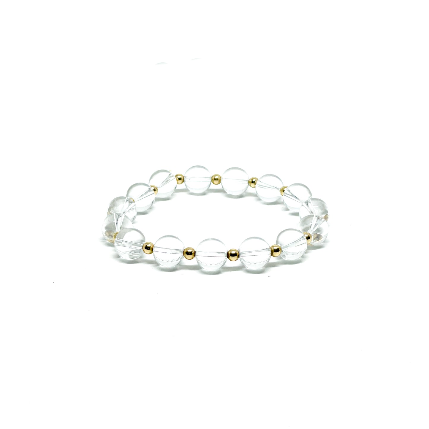 Crystal Clear Quartz And Gold Filled Women's Bracelet.