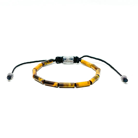 Men’s Bracelet With Tiger Eye And Stainless Steel.