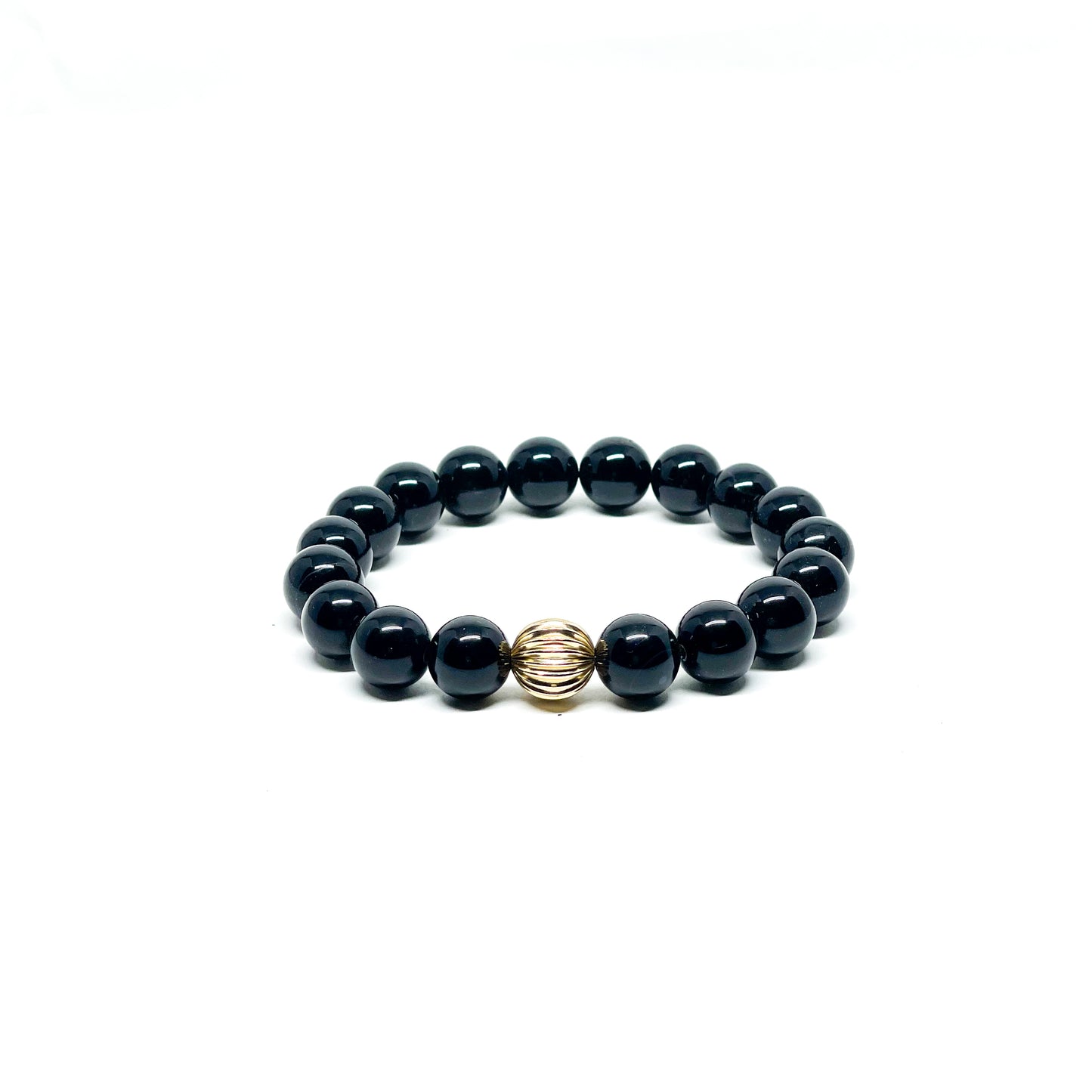 Onyx And Gold Filled Women's Bracelet.