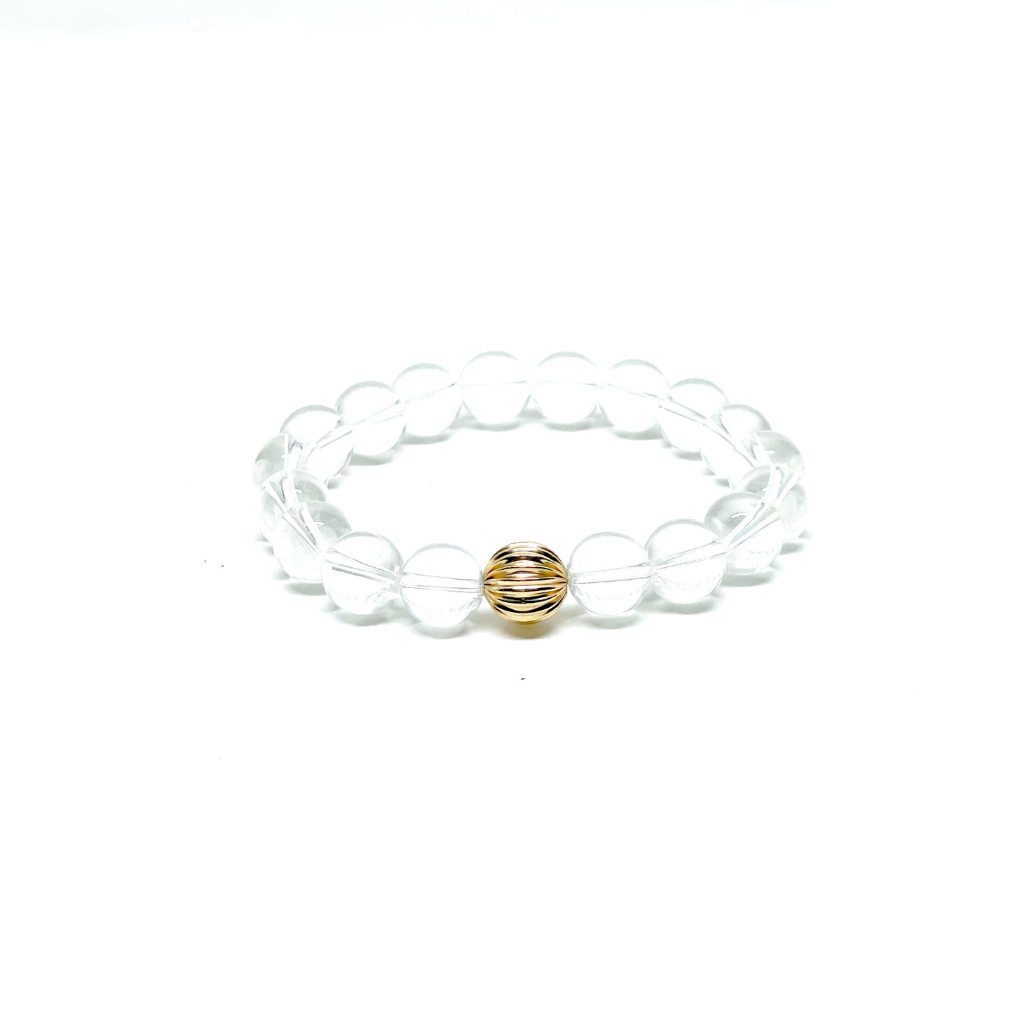 Crystal Clear Quartz And Gold Filled Women's Bracelet.