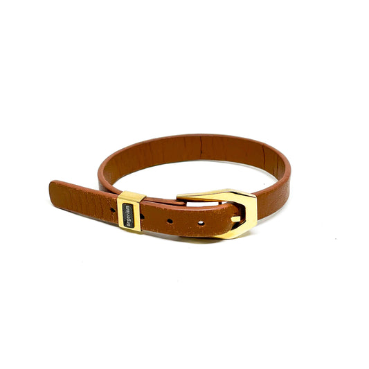 Leather Bracelet With Gold Buckle. Men’s Bracelet.