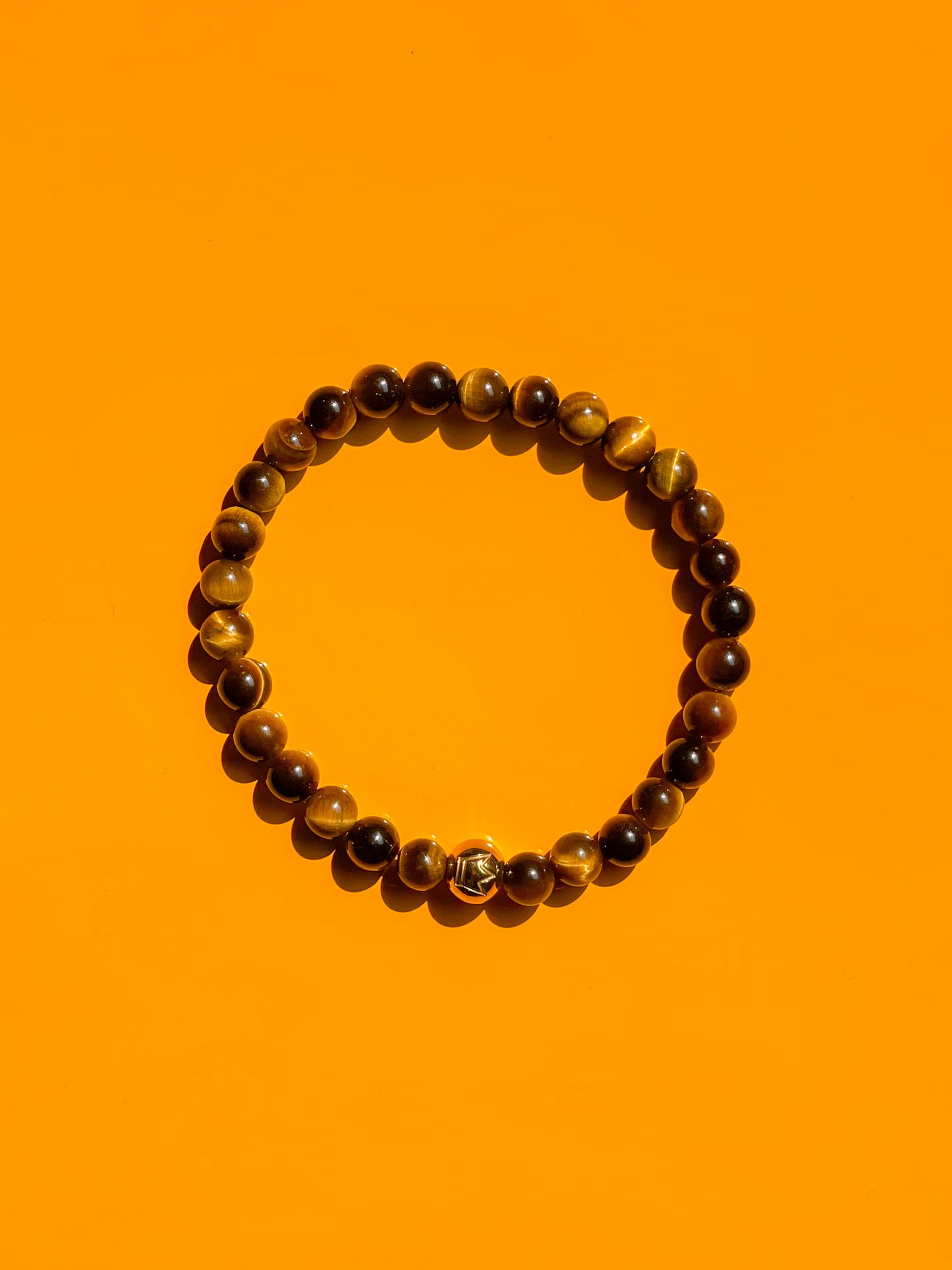 Tiger Eye And Gold Stainless Steel Men’s Bracelet.