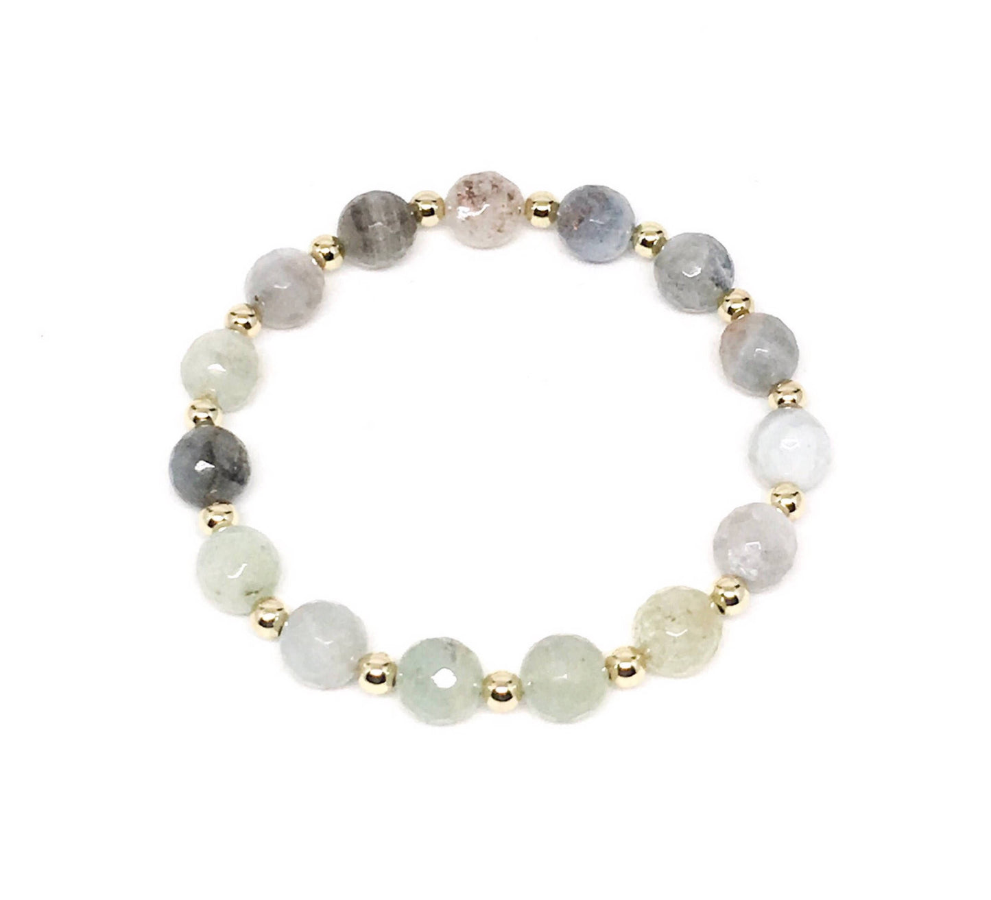 Aquamarine And Gold Filled Women's Bracelet.