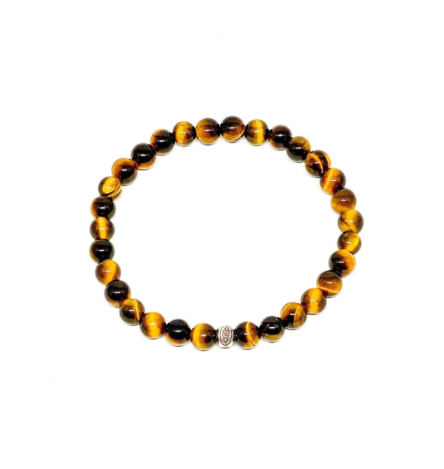 Tiger Eye And Silver Men’s Bracelet.