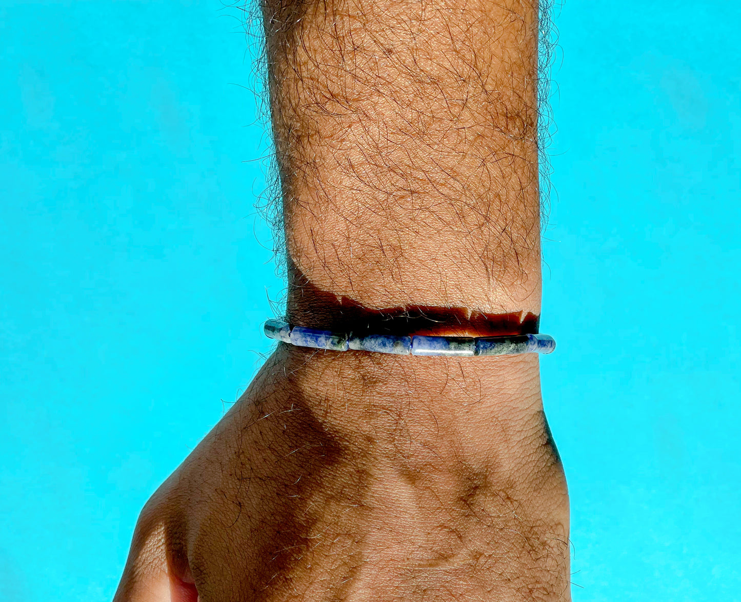 Men’s Bracelet With Sodalite And Stainless Steel.