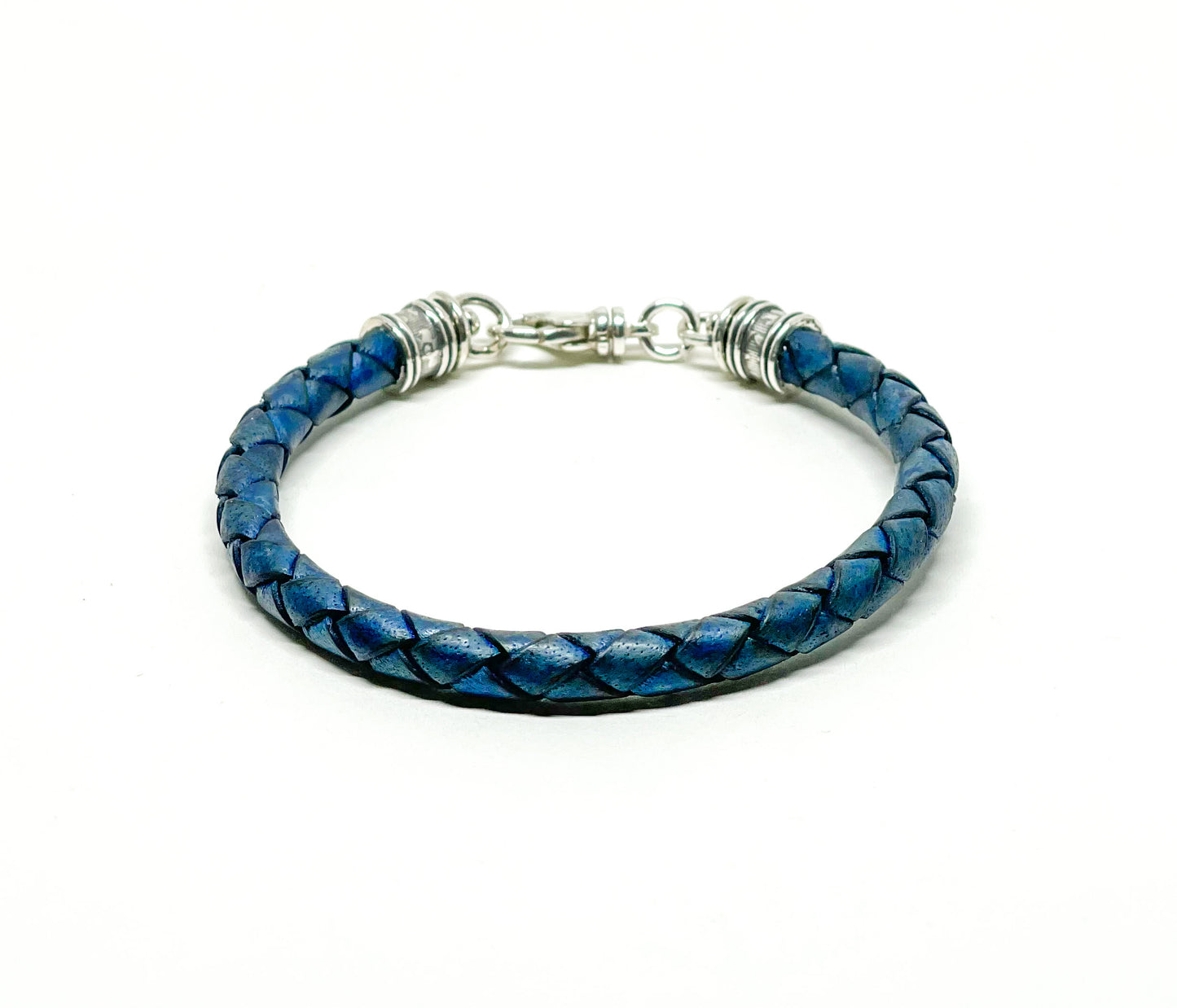 Sterling Silver And Leather Men’s Bracelet.