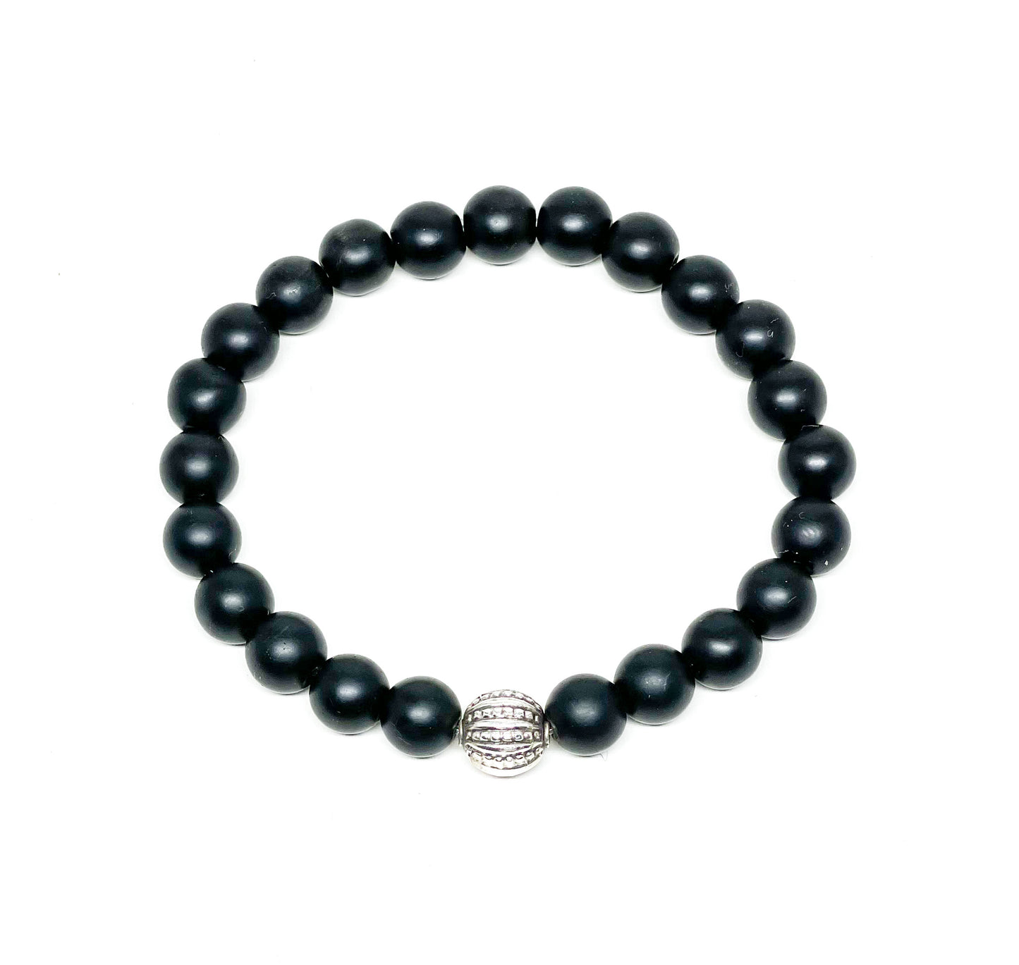 Onyx And Sterling Silver Men’s Bracelet.